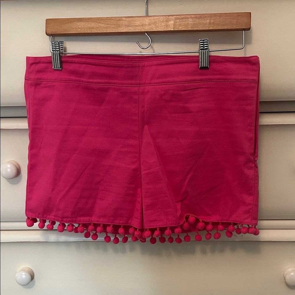 Pink Pom Pom Trim Shorts